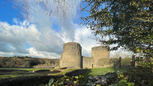 Exterior of grounds on a winters day at Cilgerran Castle, Pembrokeshire
